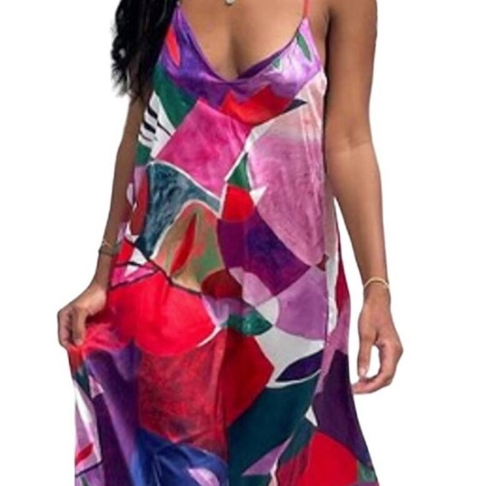 Nicole Miller NY Abstract Maxi Dress